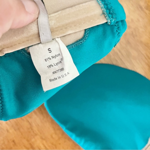 J. Crew Twisted Bandeau Bikini Tie Back Bathing Suit Top Small Teal Princess - Picture 3 of 7